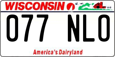 WI license plate 077NLO