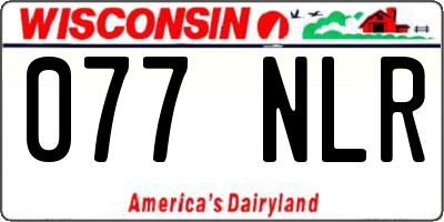 WI license plate 077NLR