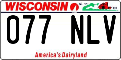WI license plate 077NLV