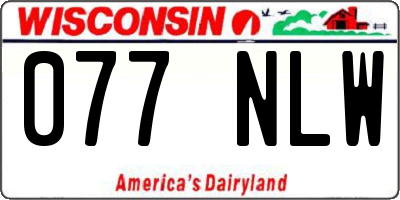 WI license plate 077NLW