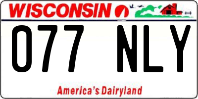 WI license plate 077NLY