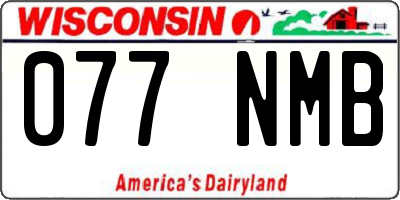 WI license plate 077NMB