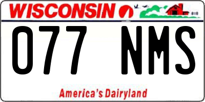 WI license plate 077NMS