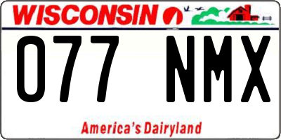 WI license plate 077NMX