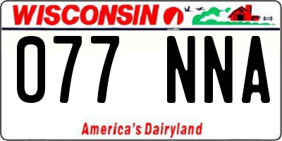 WI license plate 077NNA