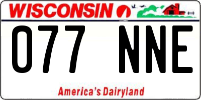 WI license plate 077NNE