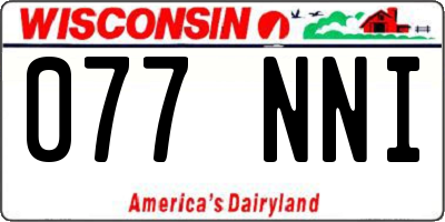 WI license plate 077NNI