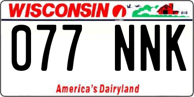 WI license plate 077NNK