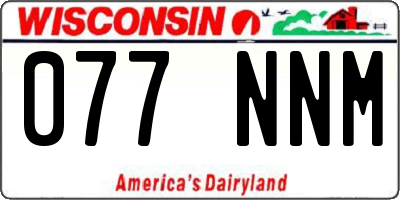 WI license plate 077NNM