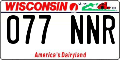 WI license plate 077NNR