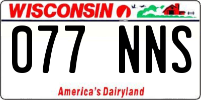 WI license plate 077NNS