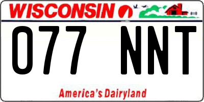 WI license plate 077NNT