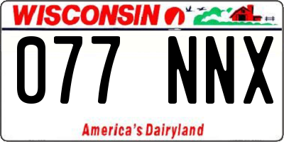 WI license plate 077NNX