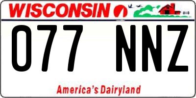 WI license plate 077NNZ