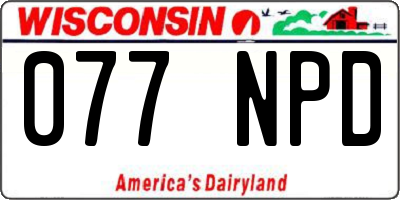WI license plate 077NPD