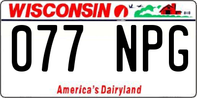 WI license plate 077NPG