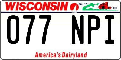 WI license plate 077NPI