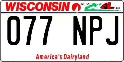 WI license plate 077NPJ
