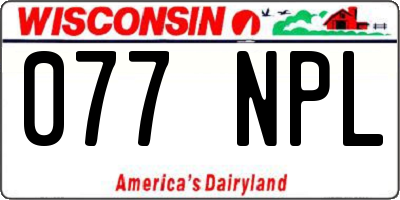 WI license plate 077NPL