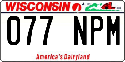 WI license plate 077NPM