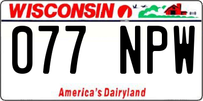 WI license plate 077NPW