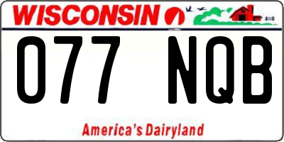 WI license plate 077NQB