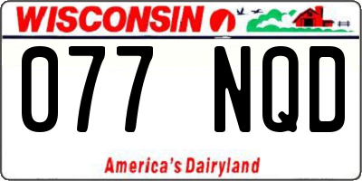 WI license plate 077NQD