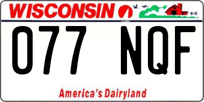 WI license plate 077NQF
