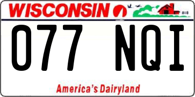 WI license plate 077NQI