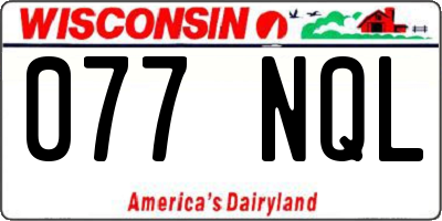 WI license plate 077NQL