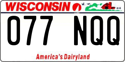 WI license plate 077NQQ