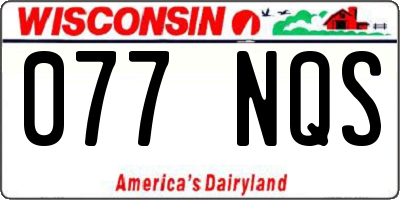 WI license plate 077NQS