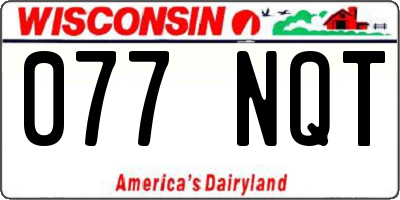 WI license plate 077NQT