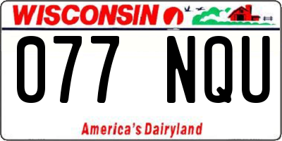 WI license plate 077NQU