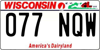 WI license plate 077NQW