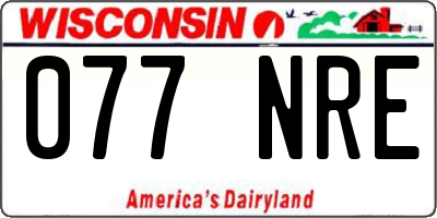 WI license plate 077NRE