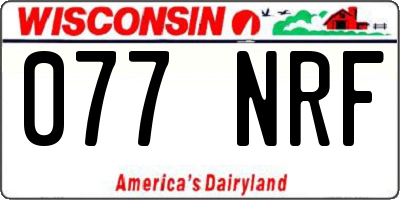 WI license plate 077NRF