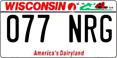 WI license plate 077NRG