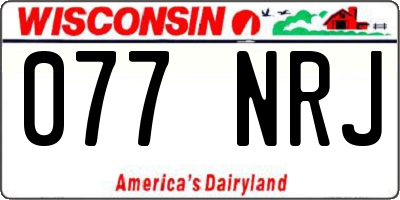 WI license plate 077NRJ