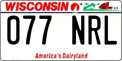 WI license plate 077NRL