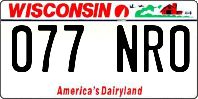 WI license plate 077NRO