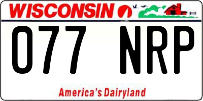 WI license plate 077NRP