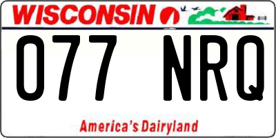 WI license plate 077NRQ