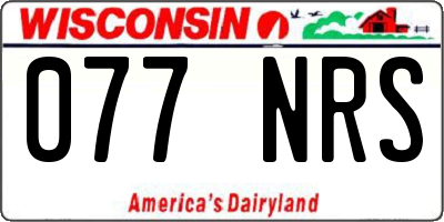 WI license plate 077NRS