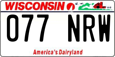 WI license plate 077NRW