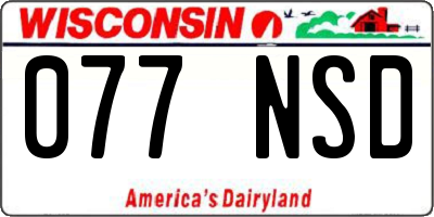WI license plate 077NSD