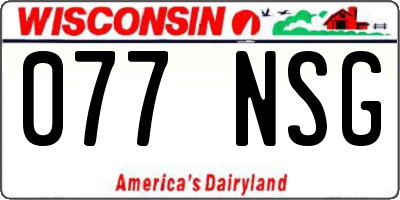 WI license plate 077NSG