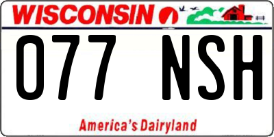 WI license plate 077NSH