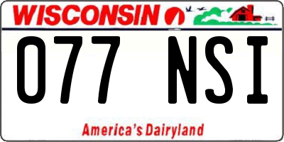 WI license plate 077NSI
