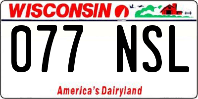 WI license plate 077NSL